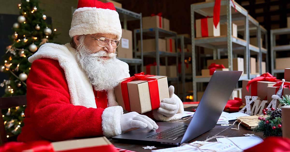 santa using tech to prep for the holidays 